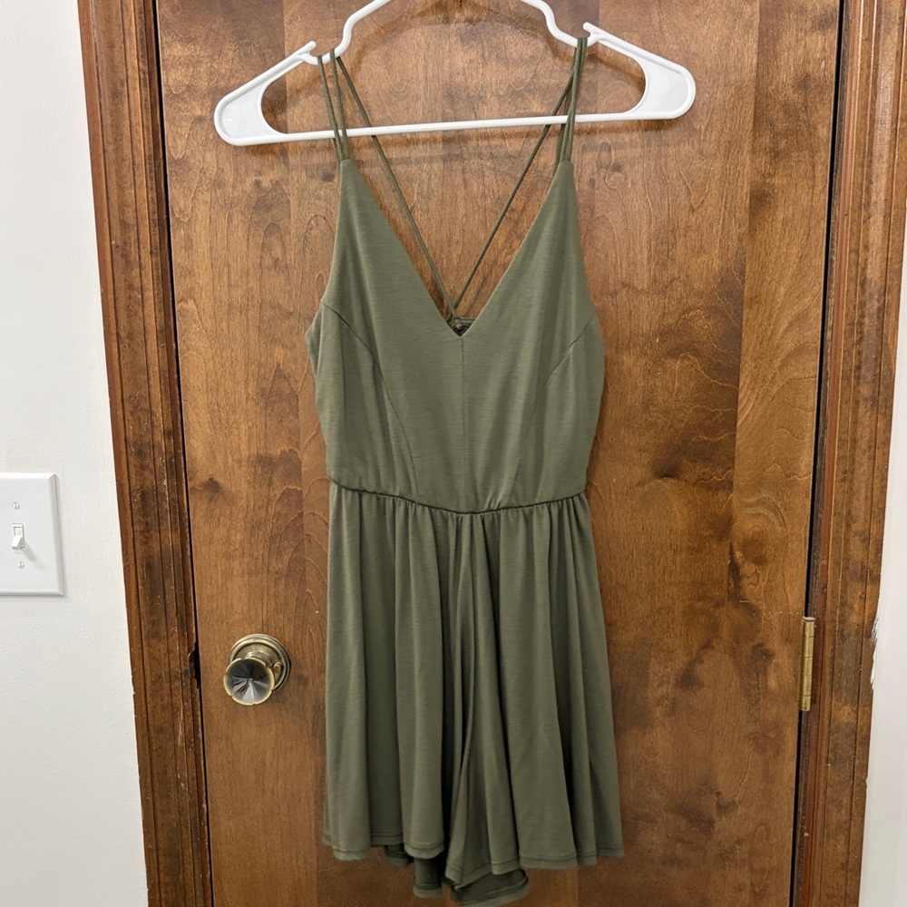 Olive Green Strappy Romper